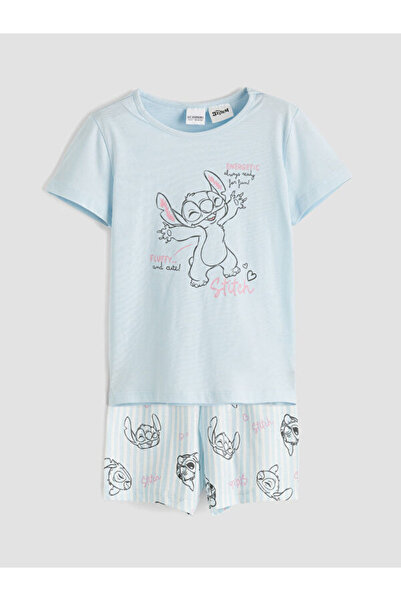 LC Waikiki Freezen Store'dan I Stitch Baskılı Kız Çocuk Şortlu Pijama Takımı