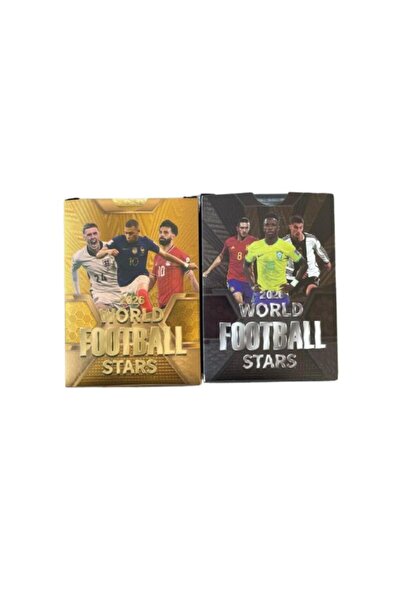 OEM Set of 100 Football Cards, World Football Stars 2026, gold and black, 4 y...
