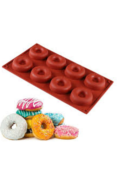 adin tasarım Donut Mold 8-Piece Silicone Cake Dessert Mold Cookie Mold Soap S...