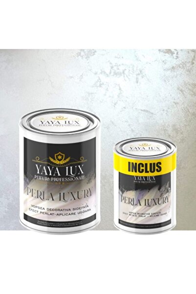 YAYA Vopsea Decorativă de Lux Perla Luxury Alb Perlat cu fulgi perlați, 3L (2...