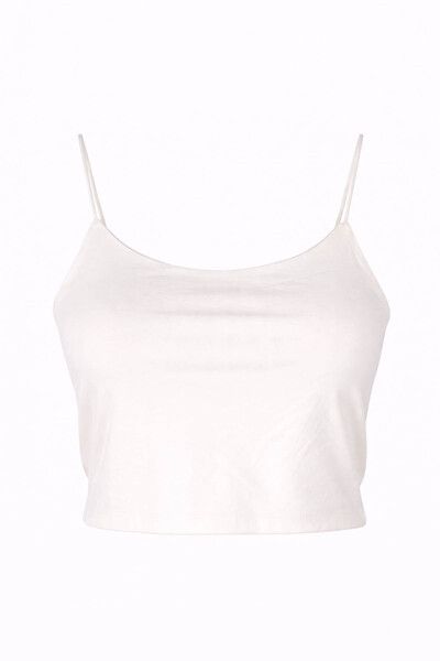 trender 582-04 Crop Λαστιχένια Ζαρτιέρα Εκρού Γυναικεία Αθλητική Μπλούζα 26YL...