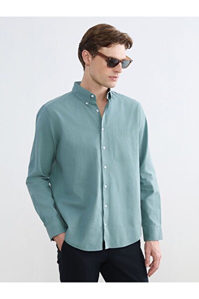 LC Waikiki Southblue Regular Fit Linen Blend Men's Shirt
