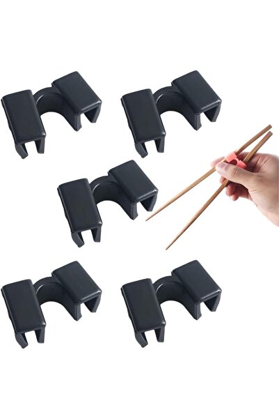 Foodz Way Children's and Beginners' Eating Chopsticks Helper, Black Color, 5-...