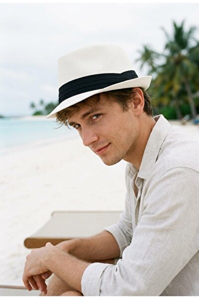 LAGRANZE Κλασικό ανδρικό καλοκαιρινό ψάθινο καπέλο της σειράς Jackson