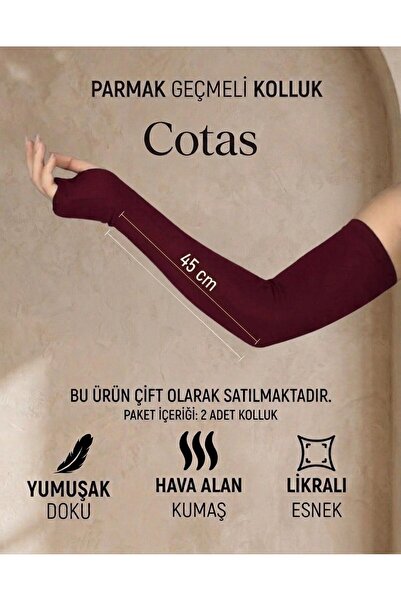 COTAS 2 li Parmak Geçmeli Kolluk – Bordo Esnek Terletmez Günlük Kullanım