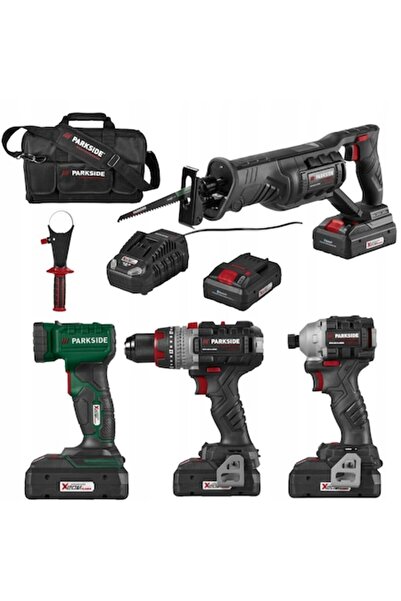 PARKSIDE Σετ ασύρματων εργαλείων 20V με 2 μπαταρίες και τσάντα