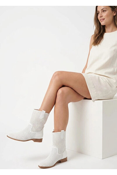 Miss Mitto Women's White Laser-Cut Hole Detailed Casual Comfortable and Styli...