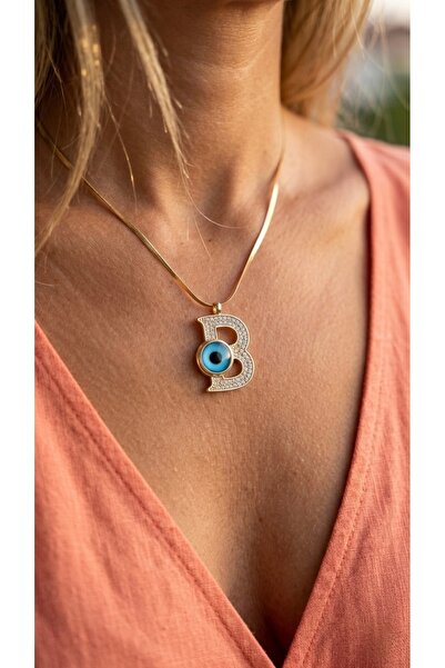 İNN JEWELLERY 316L Steel Necklace, Anti-Tarnish, Anti-Allergic, with Letter F...