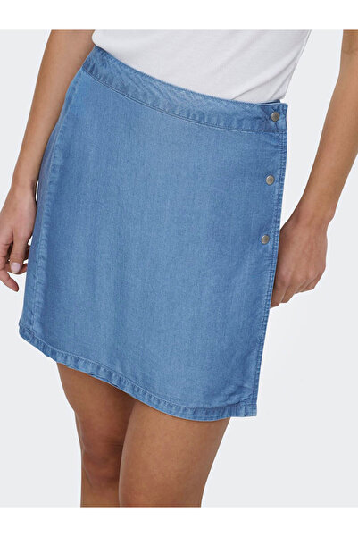 ONLY Onlcharıs Lıfe Κοντή Φούστα Wrap Wvn Cc Μπλε Γυναικεία Φούστα 15363986