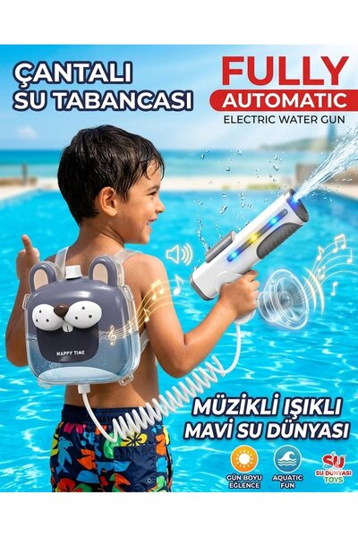 mavi su dünyası Çantalı Su Tabancası Müzikli Işıklı
