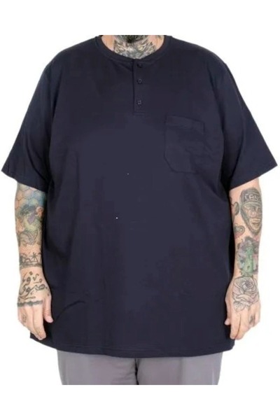 cusseli Large Size Men's Pear Tshirt C26210 Navy Blue