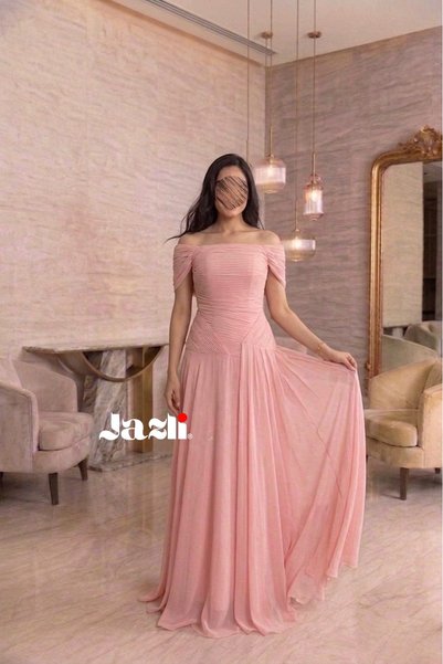Jazli فستان فيولا روزا ناعم للمناسبات