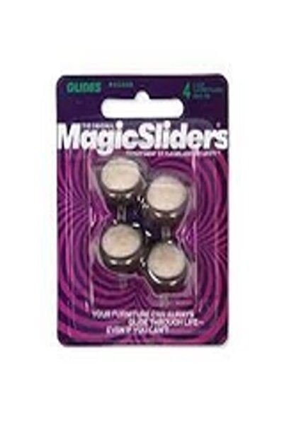 Magic Sliders 1 بوصة. واقيات أثاث دائرية قابلة للتركيب بالمسامير مع قاعدة للس...