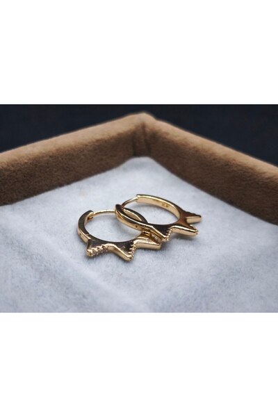 MuseumofYou Rose Gold Plated Color Spike Zircon Stone Hoop Earrings, Xuping, ...
