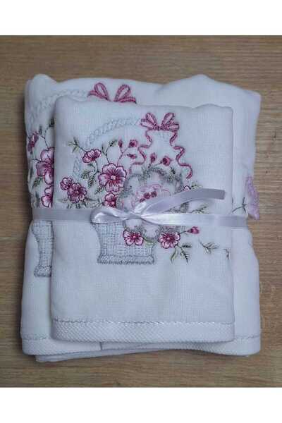 GONCA Home Collection Set de prosoape din catifea, 2 piese, roz