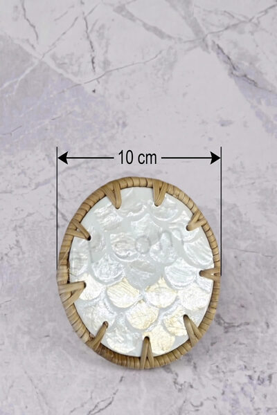 Sever 6'lı İşlemeli Hasır Kenarlı Lüks Bardak Altlığı 10 cm - MODEL 6