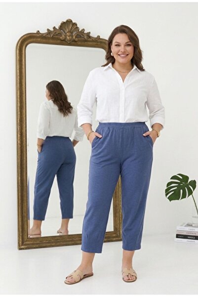 wishne Plus Size High Waist Elastic Carrot Pants - Flexible Comfortable Fit 4...
