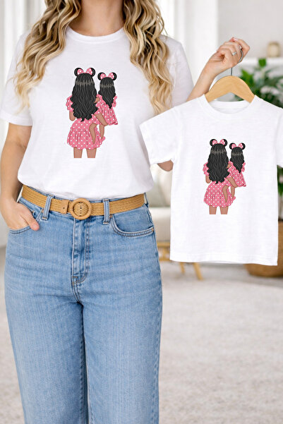 LORVEX Μπλουζάκι Mother Daughter Oversize T-Shirt Twin T-Shirt 100% Βαμβάκι Ά...