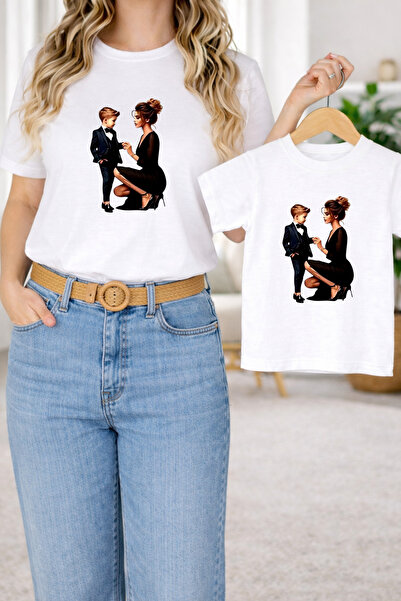 LORVEX Μπλουζάκι Mother Son Oversize Ζευγάρι Μπλουζάκια 100% Βαμβάκι Άνετη Εφ...