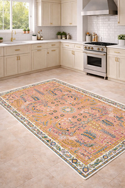 PINKIE HOME Makinede Yıkanabilir Kaymaz Taban Leke Tutmaz Dijital Mutfak Halı...