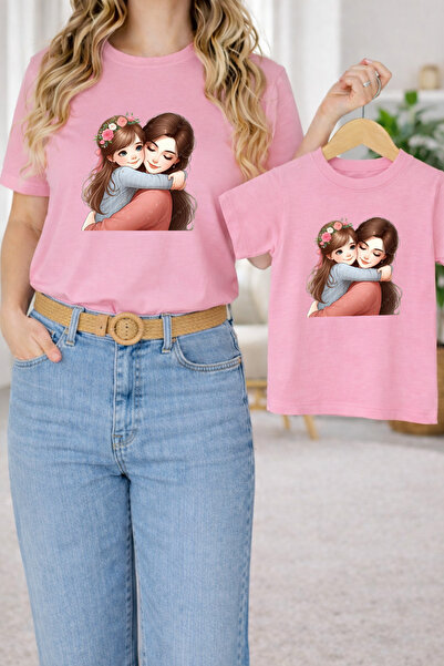 LORVEX Μπλουζάκι Mother Daughter Oversize T-Shirt Twin T-Shirt 100% Βαμβάκι Ά...