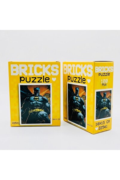 Karacamshop Batman Temalı Bricks Puzzle - 100 Parça Mini Blok Seti (10x15 cm)