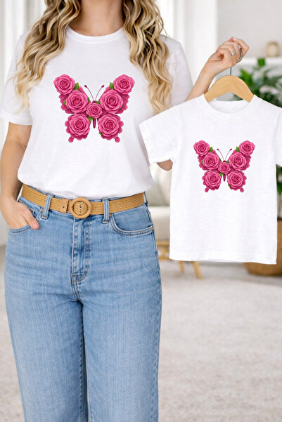 LORVEX Μπλουζάκι Mother Daughter Oversize T-Shirt Twin T-Shirt 100% Βαμβάκι Ά...