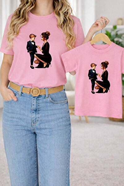 LORVEX Μπλουζάκι Mother Son Oversize Ζευγάρι Μπλουζάκια 100% Βαμβάκι Άνετη Εφ...