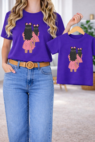 LORVEX Μπλουζάκι Mother Daughter Oversize T-Shirt Twin T-Shirt 100% Βαμβάκι Ά...