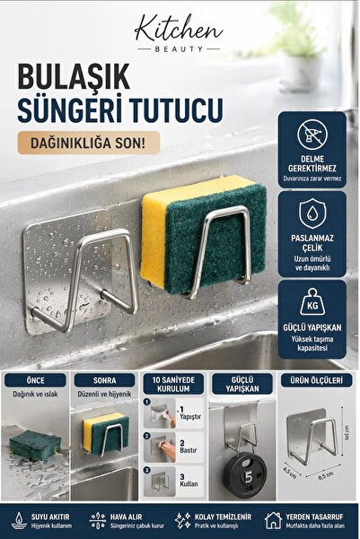 Kitchen Live Bulaşık Süngeri Tutacağı Evye Düzenleyici Telli Bulaşık Süngeri ...