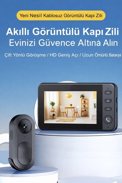 PeacHTec Kablosuz Görüntülü Kapı Zili | HD Gece Görüşlü Akıllı Doorbell