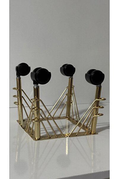 Şahmeli 20cm Wheeled Flamingo Gold Iron Luxury Center Table Smart Coffee Tabl...
