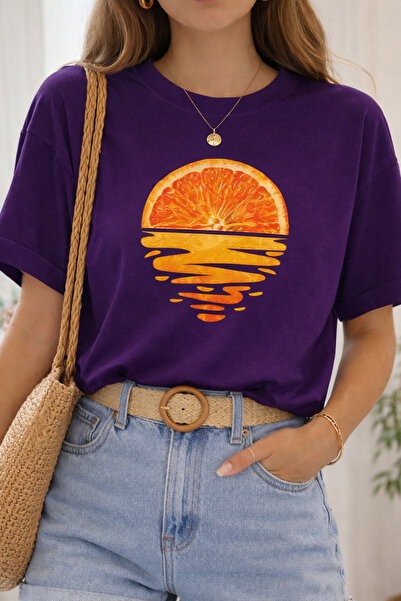 ArtYus Μπλουζάκι Unisex Oversize με στάμπα Orange Sunset – Βαμβακερό T-Shirt ...
