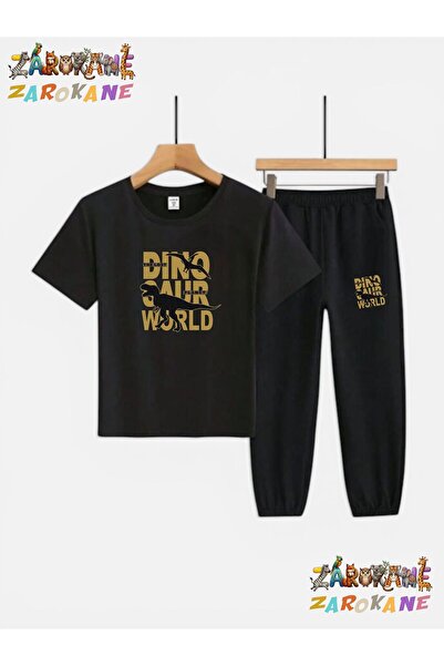 ZAROKANE Dinosaur Printed Top and Bottom Tracksuit/T-Shirt Two-Piece Children...