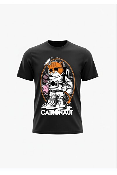 URBANTRENDSTORE Unisex Catronaut Cat Astronaut Oversize Fit Άνετο φαρδύ μπλου...