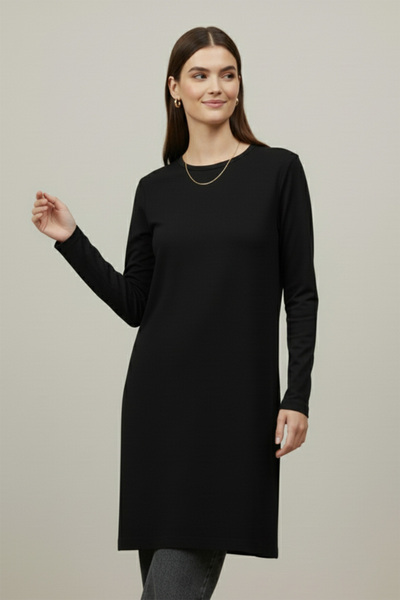 Puane Black Modest Casual Elegant Tunic