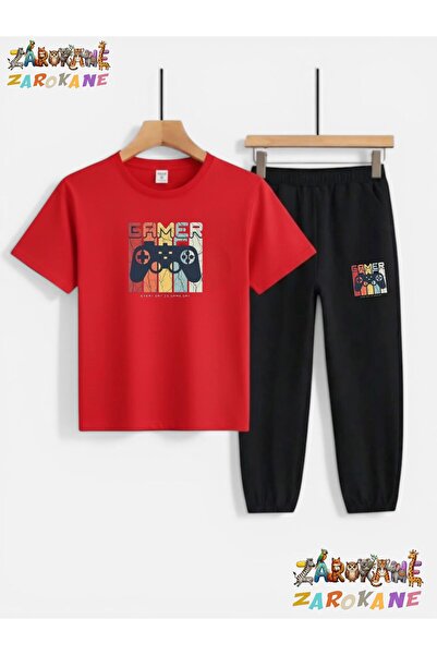 ZAROKANE Gamer Konsol Printed Top-Bottom Tracksuit/T-Shirt Two-Piece Children...