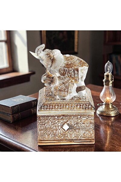 ELSELİFE Feng Shui Şans Getiren Fil Biblo Mücevher Kutusu 17 cm Dekoratif Ev ...