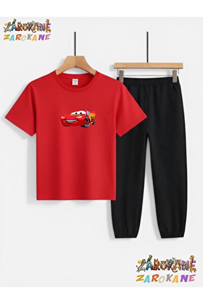 ZAROKANE Şi̇mşek Arababaskili Top-Bottom Tracksuit/T-Shirt Two-Piece Children...