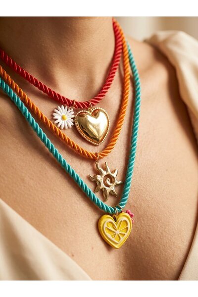 SR Jewelry Box Renkli Halat Zincirli Çok Katlı Kolye – Yaz Enerjisi & Eğlence...