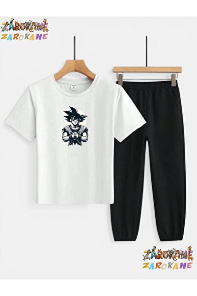 ZAROKANE Samuray Printed Top-Bottom Tracksuit/T-Shirt Two-Piece Children's Se...