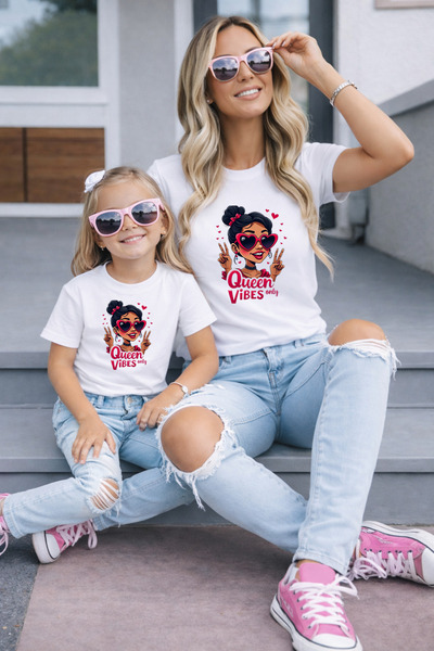 LORVEX Μπλουζάκι Mother Daughter Oversize T-Shirt Twin T-Shirt 100% Βαμβάκι Ά...