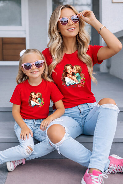 LORVEX Μπλουζάκι Mother Daughter Oversize T-Shirt Twin T-Shirt 100% Βαμβάκι Ά...