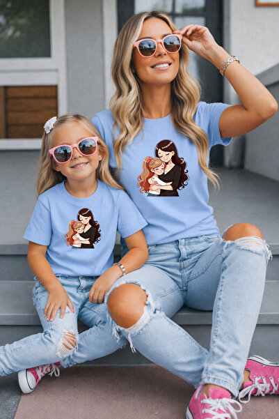LORVEX Μπλουζάκι Mother Daughter Oversize T-Shirt Twin T-Shirt 100% Βαμβάκι Ά...