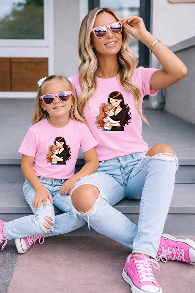 LORVEX Μπλουζάκι Mother Daughter Oversize T-Shirt Twin T-Shirt 100% Βαμβάκι Ά...
