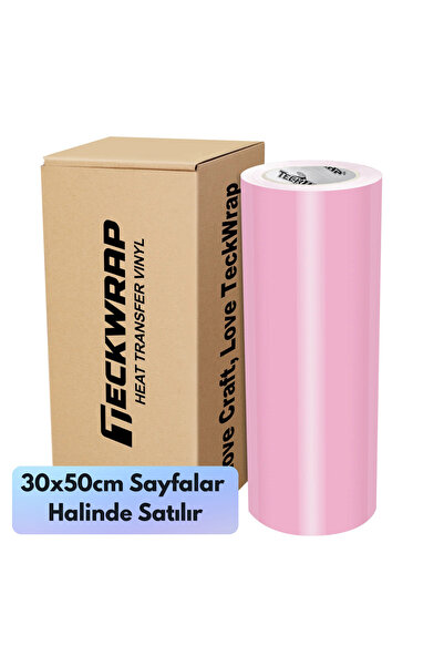 Teckwrap Craft - Pink - PU HTV - Isı Transfer Vinili - Iron On_ 1 Adet / 30cm...