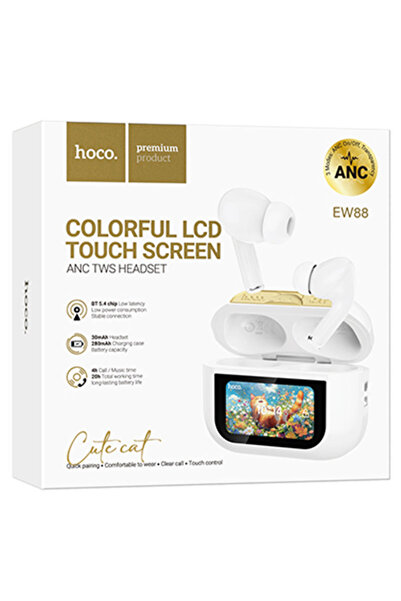 AUDIOX Hoco (EW88) Ασύρματα Ακουστικά Ψείρες, BT 5.4, 300mAh, ANC, Οθόνη Αφής...
