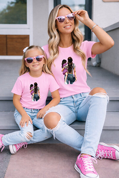 LORVEX Μπλουζάκι Mother Daughter Oversize T-Shirt Twin T-Shirt 100% Βαμβάκι Ά...