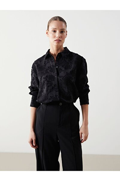 LC Waikiki Lcwaikiki Classic Black Loose Fit Print Women's Shirt