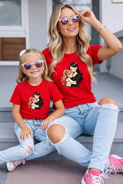 LORVEX Μπλουζάκι Mother Daughter Oversize T-Shirt Twin T-Shirt 100% Βαμβάκι Ά...